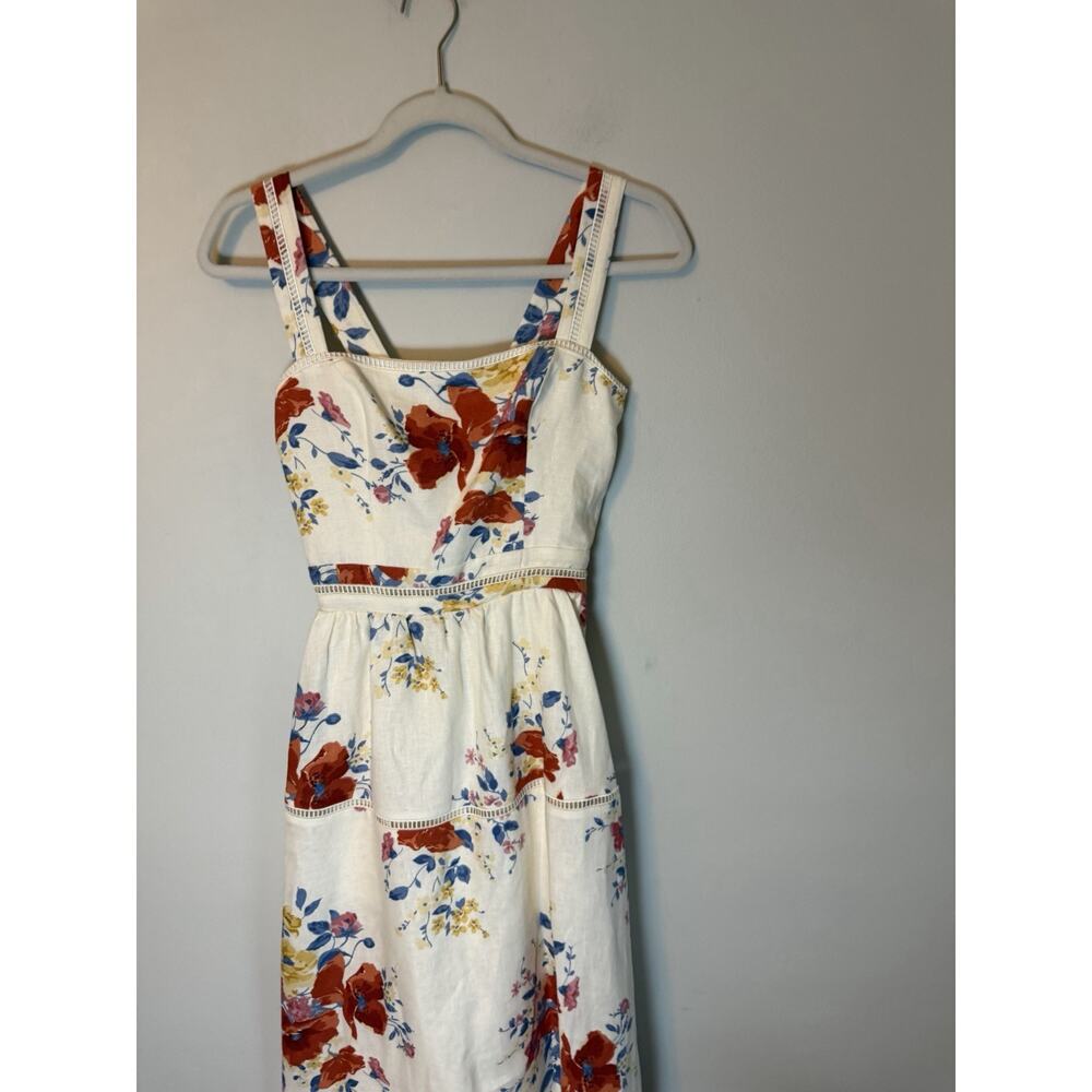 Reformation Everett 100% Linen Floral Midi Dress $298 Sz 2 NEW - Picture 6 of 16